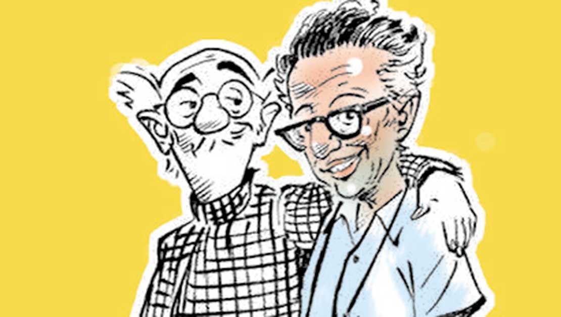 R-K-Laxman-with-common-man - Official Website of Cartoonist Nituparna  Rajbongshi