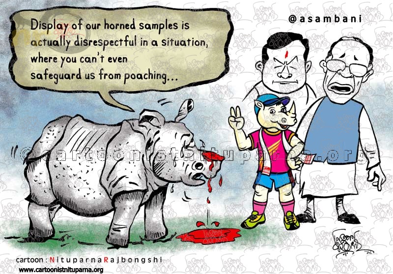 plight of rhino cartoon by Nituparna Rajbongshi x