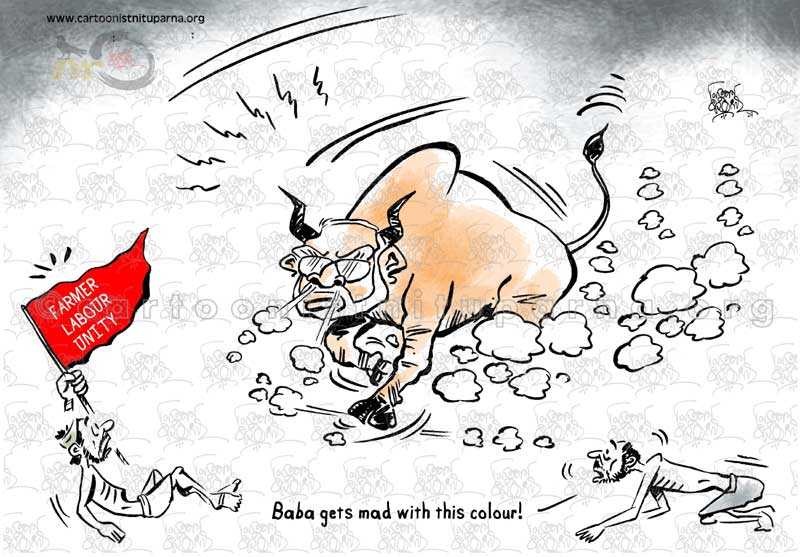 The charging Bull! | Cartoonist Nituparna Rajbongshi